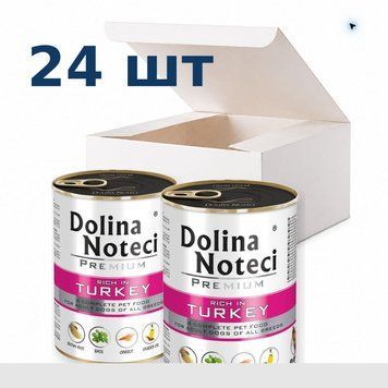 Вологий корм для собак Dolina Noteci Premium з індичкою, 400 г * 24 шт DN 400 (295)_box фото