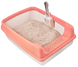 Туалет для кішок TM GATTINO  бежевий з помаранчевою рамкою 20*35*50 см , + лопатка 653637 фото