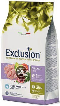 Exclusion Light Chicken Small Breed корм для дорослих собак дрібних порід з надмірною вагою та зниженою активністю чи стерилізованих з куркою 500 г 5167 фото
