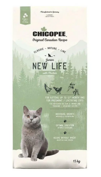 Сухой корм Chicopee CNL NEW LIFE для котят и беременных кошек 15 кг 017923 фото