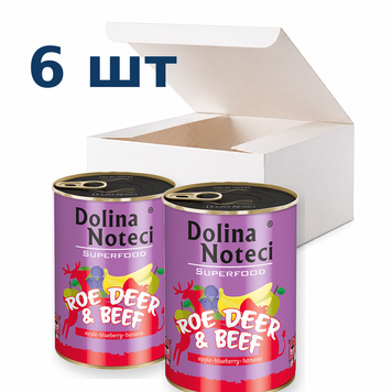 Вологий корм для собак Dolina Noteci Superfood з косулею та яловичиною, 400 г * 6 шт DN 400 (589)_box фото