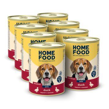 Беззерновий вологий корм HOME FOOD для собак &mdash; Паштет з качкою, 360 г * 8 шт 7010050_box фото