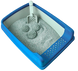Туалет для кішок TM GATTINO  бежевий з блакитною рамкою 20*35*50 см , + лопатка 653606 фото
