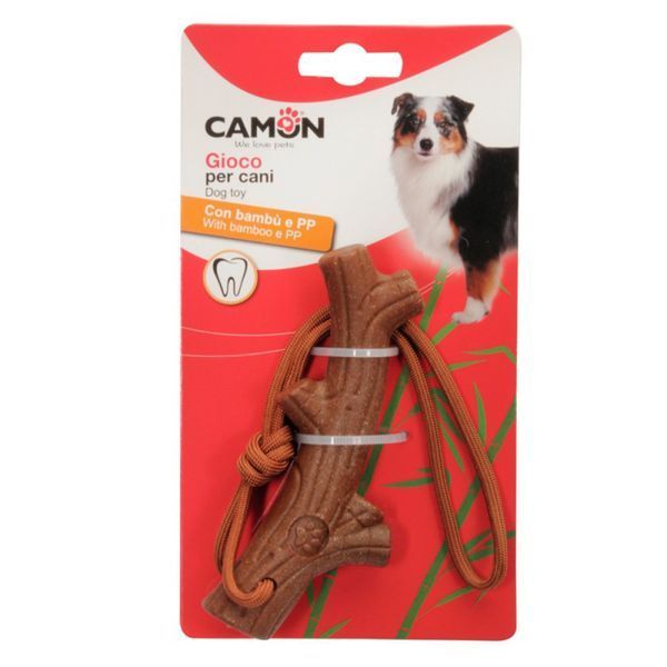 Игрушка для собак Ветка из бамбука на веревке 12 см, CAMON AD528 фото