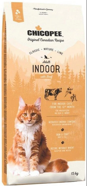 Сухой корм для взрослых кошек Chicopee CNL INDOOR с говядиной 15 кг 017985 фото