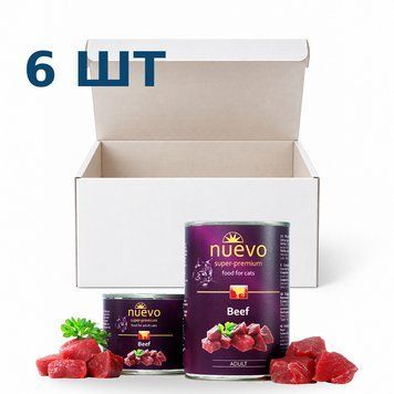 Консерва для котів NUEVO ADULT Beef з яловичиною, 200 г * 6 шт 95110-6 фото