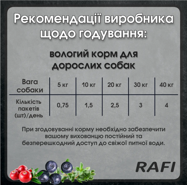 Вологий корм для дорослих собак Dolina Noteci RAFI пауч з дичиною, 500 г 12801528 фото