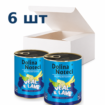 Вологий корм для собак Dolina Noteci Superfood з телятиною та бараниною, 800 г * 6 шт DN 800 (657)_box фото