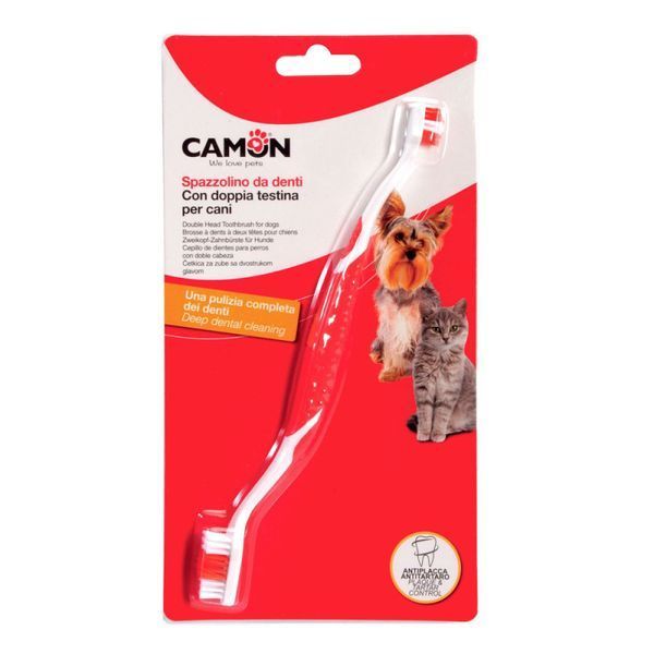 Зубна щітка двостороння для собак та котів, CAMON B126 фото