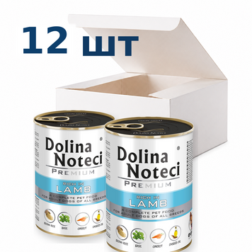 Вологий корм для собак Dolina Noteci Premium з ягнятиною, 400 г * 12 шт DN 400 (301)-12 фото