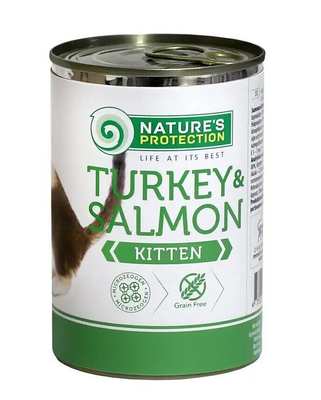 Вологий корм для кошенят з індичкою та лососем Nature's Protection Kitten Turkey&Salmon 400г KIK45100 фото