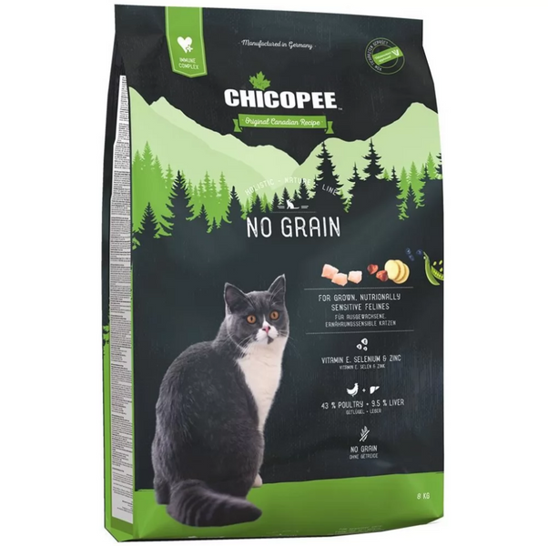 Сухой корм для взрослых кошек Chicopee HNL NO GRAIN беззерновой 8 кг 018135 фото