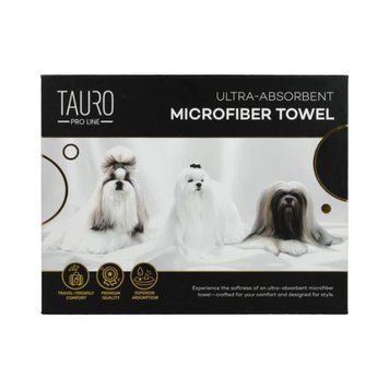 Рушник високопоглинальний для домашніх тварин з мікрофібри Tauro Pro Line, принт &laquo;мальтійська болонка, ши-цу та лхаса-апсо&raquo;, 80&times;160 см TPLRAN70403 фото