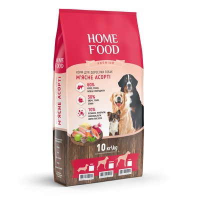 Універсальний сухий корм HOME FOOD для дорослих собак великих порід “М'ясне асорті” Universal 10 кг 1069100 фото