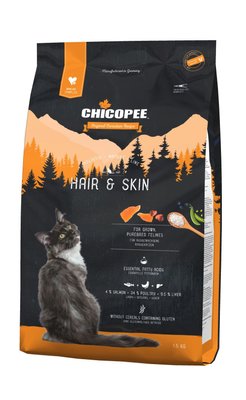 Сухий корм для дорослих котів Chicopee HNL HAIR & SKIN здоров'я шкіри і шерсті 1,5 кг 018098 фото