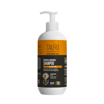 Шампунь відновлення та живлення для шкіри та шерсті собак і котів TAURO PRO LINE Ultra Natural Care Repair and Nourish, 400 мл TPL63602 фото