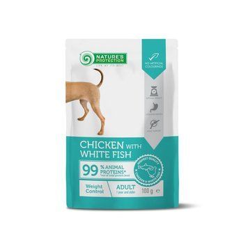 Вологий корм для собак для контролю ваги з куркою і білою рибою, 100 г Nature&rsquo;s Protection Adult Weight Control Chicken with White Fish NPUPF63661 фото