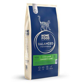 Сухий корм HOME FOOD для кошенят "Курочка та ягня" Kittens Balanced Formula, 10 кг 1357102 фото