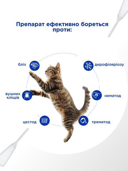 Протипаразитні краплі Селавет (Selavet) краплі для котів від 2,6 кг до 7,5 кг, 0,75 мл, MODES ЗС000389 фото