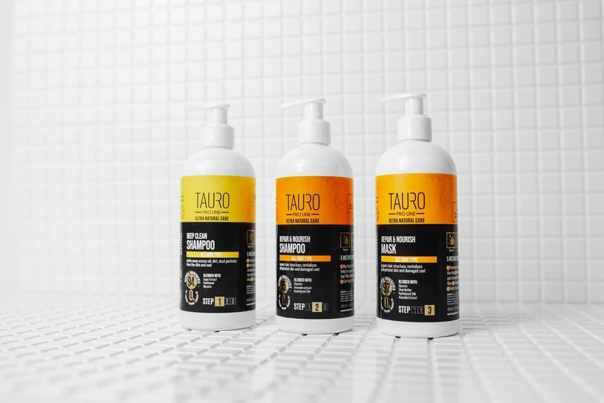 Шампунь восстановление и питание для кожи и шерсти собак и кошек TAURO PRO LINE Ultra Natural Care Repair and Nourish, 400 мл TPL63602 фото