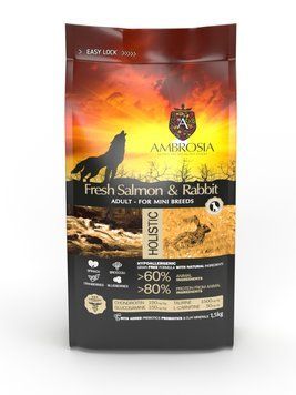 Беззерновой корм Ambrosia Grain free Sensitive с лососем и кроликом для взрослых собак мелких пород с чувствительным пищеварением 5кг 5673 фото
