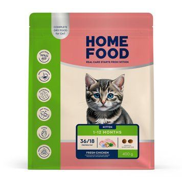 Сухой корм для котят HOME FOOD Fresh Chicken For kittens 1-12 months 400 г 3017044 фото