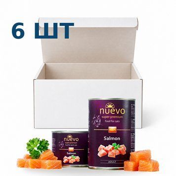 Консерва для котів NUEVO ADULT Salmon з лососем, 400 г * 6 шт 95102-6 фото