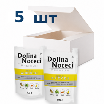 Вологий корм для собак Dolina Noteci Premium з куркою, 500 г * 5 шт DN 500 (257)-5 фото