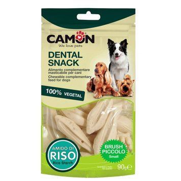 Ласощі для собак Зубна щітка з рисовим крохмалем 7 см Dental Snack 90 г-10 шт/уп, CAMON AB620 фото