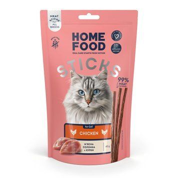 Лакомство для кошек HOME FOOD Мясная соломка из курицы, 40 г 7010044 фото