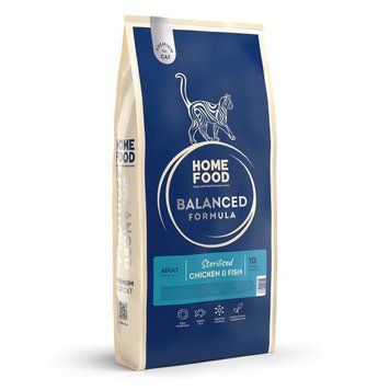 Сухий корм HOME FOOD для стерилізованих/кастрованих дорослих котів &ldquo;Курочка з рибкою&rdquo; For Sterilised/Neutered Cats 10 кг 1357101 фото
