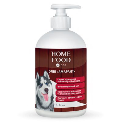 Фітомін для собак HOME FOOD олія "Амарант" для відновлення в післяопераційний період 480 мл 1007480 фото