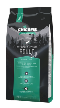 Сухий корм для дорослих собак страус та картопля Chicopee HNL Soft Adult Ostrich & Potato 2 кг 015639 фото