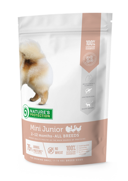 Сухий корм для цуценят малих порід з м'ясом птиці, 500 г Nature's Protection Mini Junior Small Breeds NPS45723 фото
