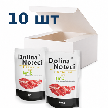 Вологий корм для собак, схильних до алергії Dolina Noteci Premium Pure з ягням, 500 г * 10 шт DN 500 (915)_box фото