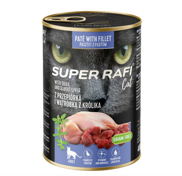 Влажный корм для кошек Dolina Noteci Super Rafi Cat микс вкусов, 4х400 грамм 118014206 фото
