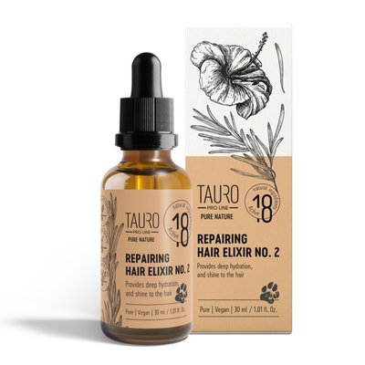 Відновлюючий еліксир для шкіри і шерсті домашніх тварин TAURO PRO LINE Pure Nature Repairing Elixir No. 2, 30ml TPL47409 фото