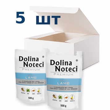 Вологий корм для собак Dolina Noteci Premium з ягнятиною, 500 г * 5 шт DN 500 (233)-5 фото