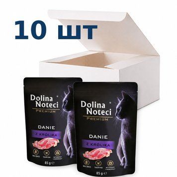 Вологий корм для котів Dolina Noteci Premium Danie з кроликом, 85 г * 10 шт DN 85 (244)_box фото