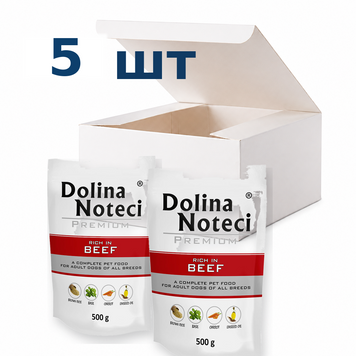 Вологий корм для собак Dolina Noteci Premium з яловичиною, 500 г * 5 шт DN 500 (264)-5 фото