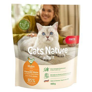 Сухий корм MERA Cats Nature Adult Chicken (Huhn) для дорослих котів всіх порід з куркою, 400 г 24874 фото
