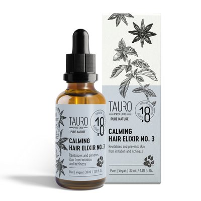 Успокаивающий эликсир для кожи и шерсти собак и кошек Tauro Pro Line Pure Nature Calming Hair Elixir No.3, 30 мл TPL47410 фото