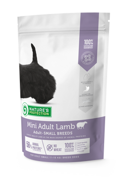 Сухий корм для дорослих собак малих порід з ягням, 500 г Nature's Protection Mini Adult Lamb Small Breeds NPS45733 фото