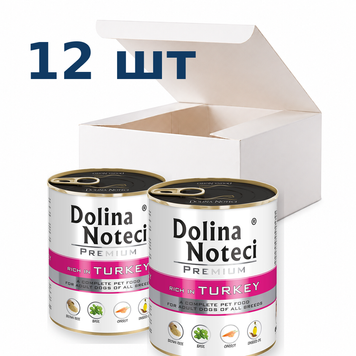 Вологий корм для собак Dolina Noteci Premium з індичкою, 800 г * 12 шт DN 800 (021)_box фото
