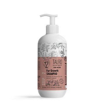 Шампунь для стимуляції росту шерсті собак та котів Tauro Pro Line Pure Nature Fur Growth, 400 ml TPL63790 фото
