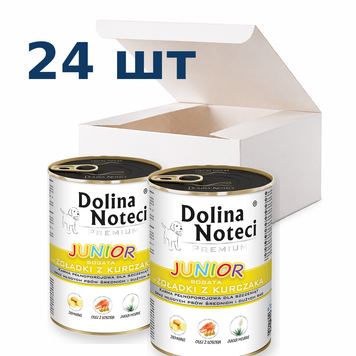 Влажный корм для щенков и юниоров собак средних и крупных пород Dolina Noteci Premium с куриными желудками, 400 г * 24 шт DN 400 (562)_box фото