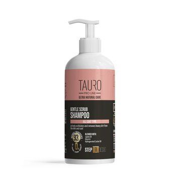 Делікатний шампунь-скраб для шерсті та шкіри собак та котів TAURO PRO LINE Ultra Natural Care Gentle Scrub Shampoo, 1000 мл TPL63599 фото