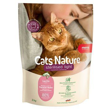 Сухий корм MERA Cats Nature Sterilised Light Salmon (Lachs) для стерилізованих та кастрованих котів з лососем, 2 кг 25942 фото