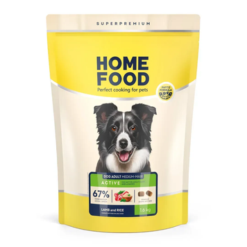 Сухий корм HOME FOOD для активних дорослих собак і юніорів середніх і великих порід &ldquo;Ягнятина з рисом&rdquo; For Active And Young Dogs 1.6 кг 1148016 фото