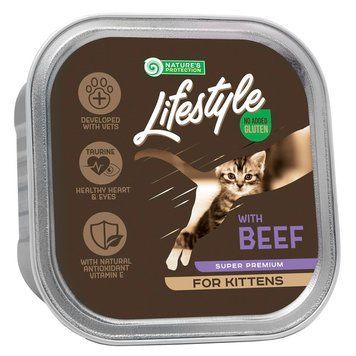 Влажный корм для котят с говядиной Nature's Protection Lifestyle Kitten with Beef, 85 г KIKLS45712 фото